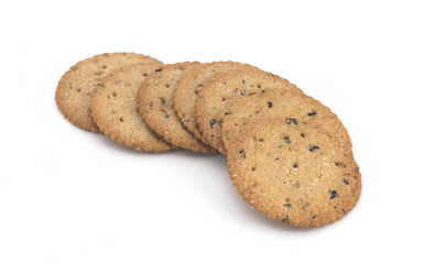 Dietary cookies, biscuits on white background