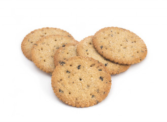 Dietary cookies, biscuits on white background