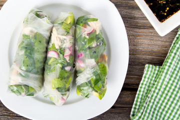fresh healthy spring roll wrap