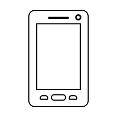 white background with monochrome silhouette of smartphone vector illustration
