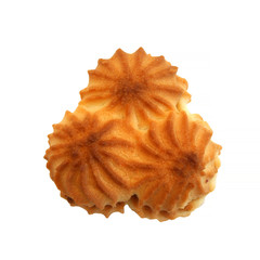 Biscuits with a layer on a white background.