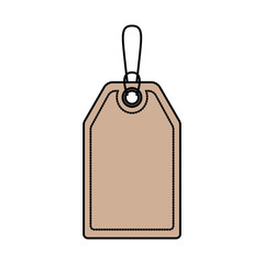 white background with colorful silhouette of mark label with thick contour vector illustration