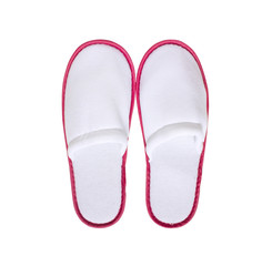 white comfortable slippers isolate .clipping path
