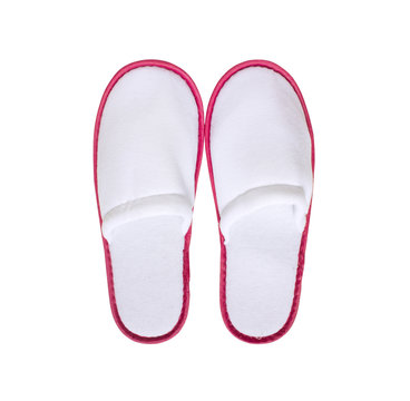 white comfortable slippers isolate .clipping path