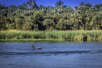 Sailing in the Nile River in upper Egypt