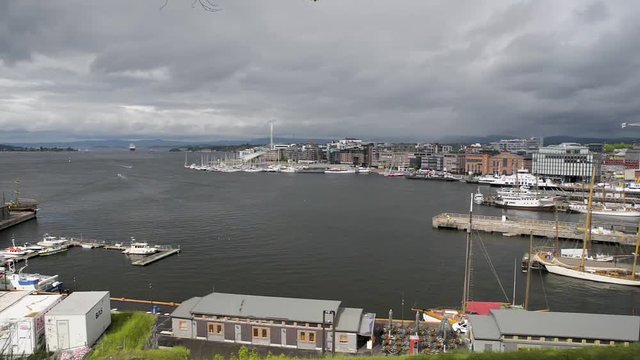 View of the port of the city of Oslo