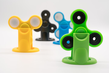 colorful fidget spinners with stands