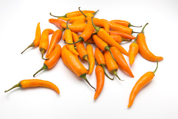 yellow chili pepper isolated on a white background