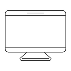 monochrome silhouette of screen monitor vector illustration