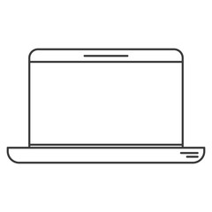 monochrome silhouette of laptop computer vector illustration