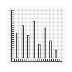 monochrome silhouette with statistic graphic bars vector illustration