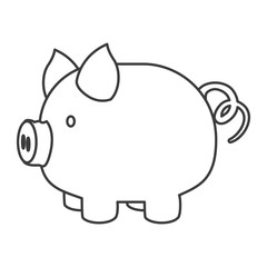monochrome silhouette of piggy bank vector illustration