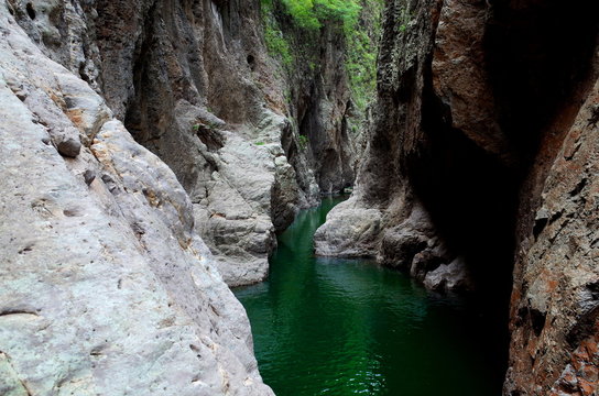 Somoto Canyon in the north of Nicaragua, a popular tourist destination for outdoor activities such as swimming, hiking and cliff jumping