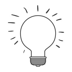 monochrome silhouette of light bulb idea icon vector illustration