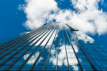 Blue building and sky