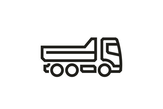 Vehicle Icons: Tipper Truck. Vector.