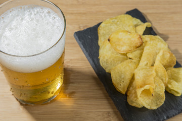 beer and chips