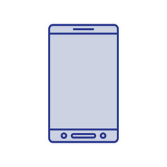 blue silhouette of smartphone icon vector illustration
