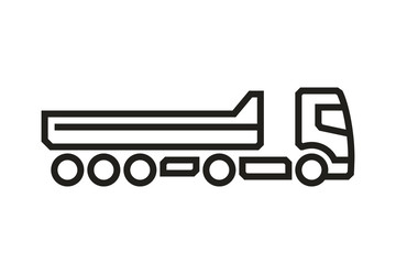 Vehicle Icons: Tipper Truck Semitrailer. Vector.