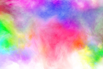 abstract color powder splatted on white background,Freeze motion of color powder explosion
