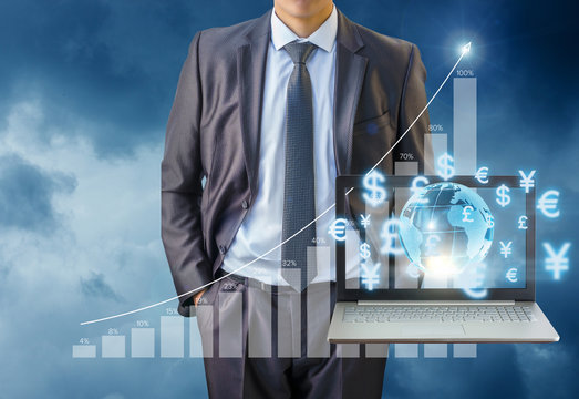 Businessman working in the global market.