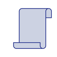 blue silhouette of continuously sheet in blank vector illustration