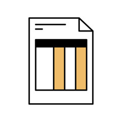 color sections silhouette of invoice form vector illustration