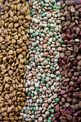 Top view of dry pet food