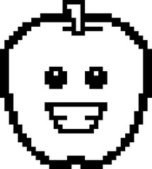 Fototapeta premium Smiling 8-Bit Cartoon Apple
