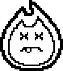 Dead 8-Bit Cartoon Flame