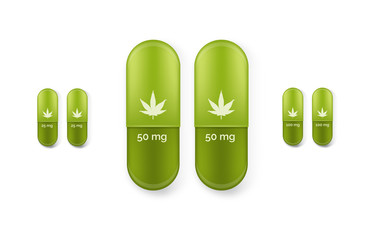 Medical Marijuana Extract Concentrate Capsules - Vector