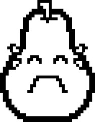 Fototapeta premium Crying 8-Bit Cartoon Pear