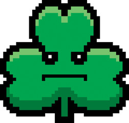 Serious 8-Bit Cartoon Shamrock