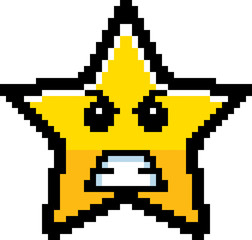 Fototapeta premium Angry 8-Bit Cartoon Star