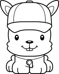 Cartoon Smiling Coach Bunny