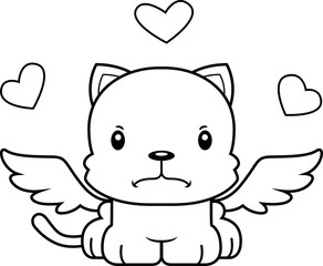 Cartoon Angry Cupid Kitten