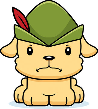 Cartoon Angry Robin Hood Puppy