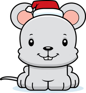 Cartoon Smiling Xmas Mouse