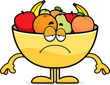 Sad Cartoon Bowl of Fruit