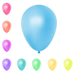 Realistic Colorful Balloons collection. Isolated on white Background. Vector Illustration