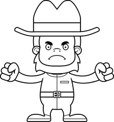 Cartoon Angry Cowboy Sasquatch