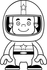 Cartoon Smiling Race Car Driver Sasquatch