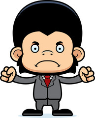 Cartoon Angry Businessperson Chimpanzee