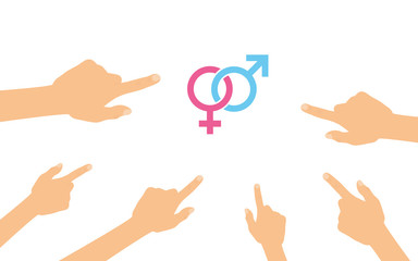 Hände zeigen auf - Ehepaar Symbol