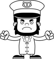 Cartoon Angry Boat Captain Gorilla