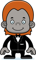Cartoon Smiling Groom Orangutan