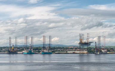 Offshore drilling platform in repair in shipyards in Dundee