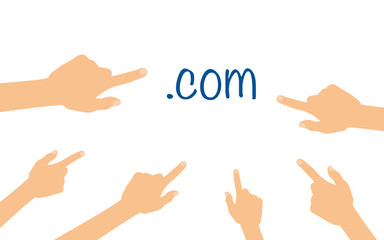 Hände zeigen auf - .com Host