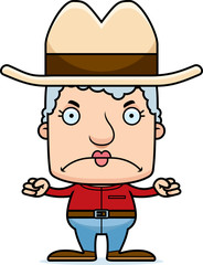 Cartoon Angry Cowboy Woman