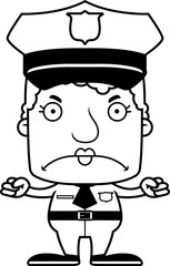 Cartoon Angry Police Officer Woman